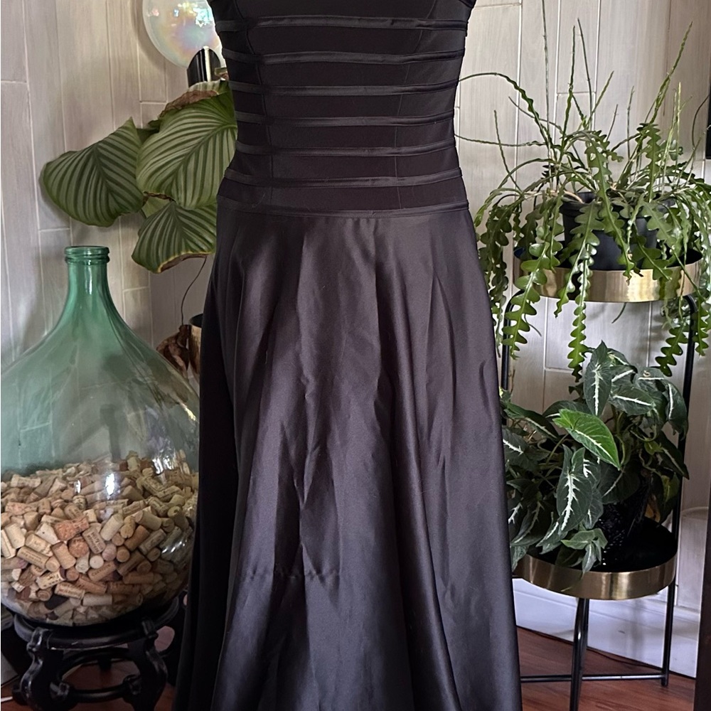 Recollections Black Strapless Sheath Dress Pleated Ruched